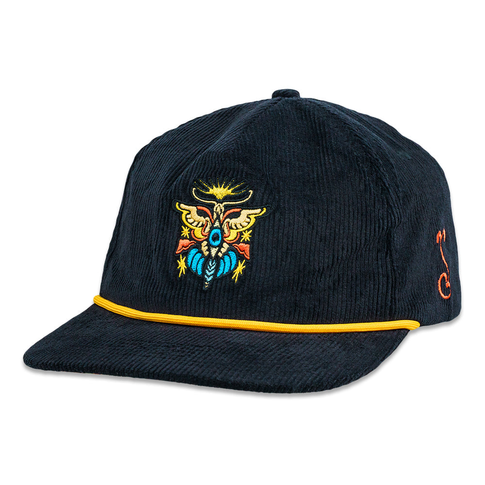 Maddy O'Neal Creatures Of My Mind Black Corduroy Unstructured Snapback Hat